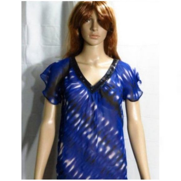 Sheer Blouse w/ Sequins Top - Picture 7 of 7